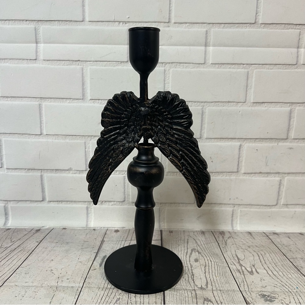 Gothic Skull With Wings Candle Holder Castle Core Heavy Home Decor Dark